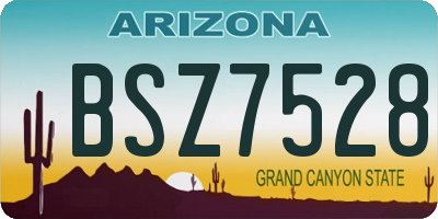 AZ license plate BSZ7528