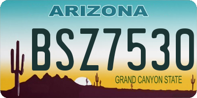 AZ license plate BSZ7530