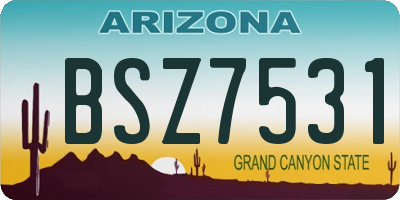 AZ license plate BSZ7531