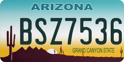 AZ license plate BSZ7536