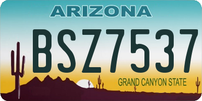 AZ license plate BSZ7537