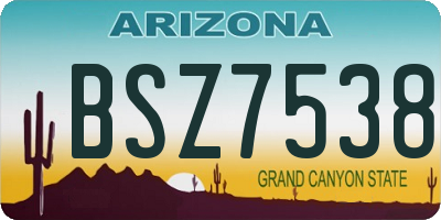 AZ license plate BSZ7538