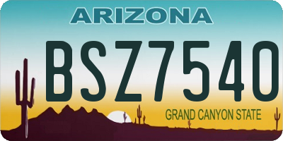 AZ license plate BSZ7540