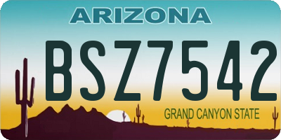 AZ license plate BSZ7542