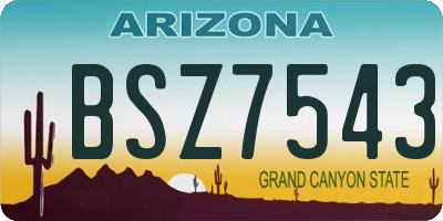 AZ license plate BSZ7543