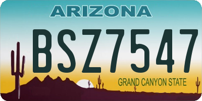 AZ license plate BSZ7547