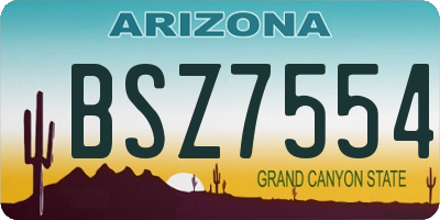 AZ license plate BSZ7554