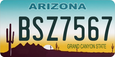 AZ license plate BSZ7567