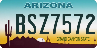 AZ license plate BSZ7572