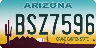 AZ license plate BSZ7596