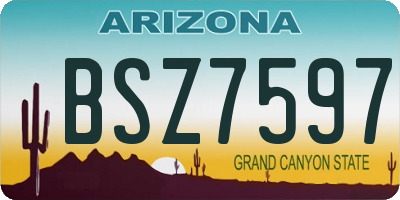 AZ license plate BSZ7597
