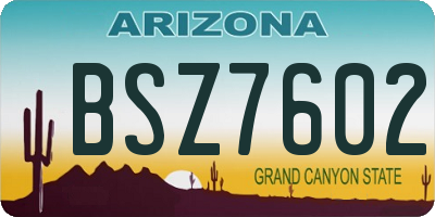 AZ license plate BSZ7602