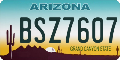 AZ license plate BSZ7607