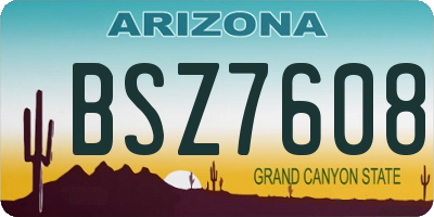 AZ license plate BSZ7608