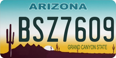 AZ license plate BSZ7609