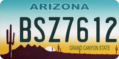 AZ license plate BSZ7612