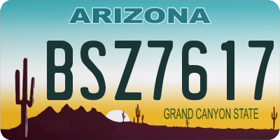 AZ license plate BSZ7617