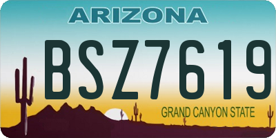 AZ license plate BSZ7619