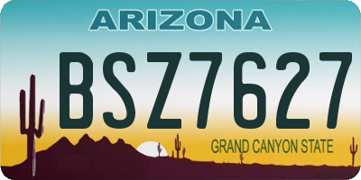 AZ license plate BSZ7627