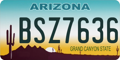 AZ license plate BSZ7636