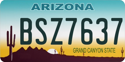 AZ license plate BSZ7637