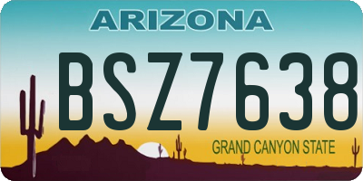 AZ license plate BSZ7638