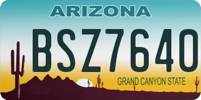 AZ license plate BSZ7640