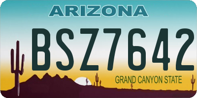 AZ license plate BSZ7642