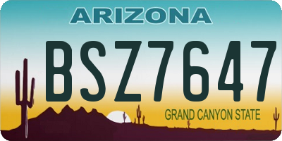 AZ license plate BSZ7647