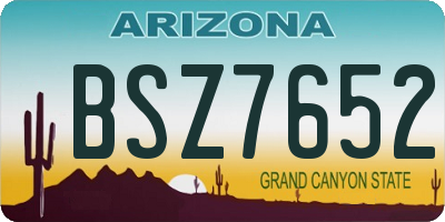 AZ license plate BSZ7652