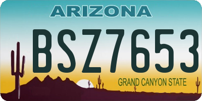 AZ license plate BSZ7653