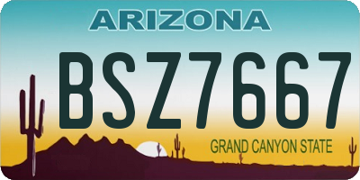 AZ license plate BSZ7667