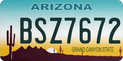 AZ license plate BSZ7672