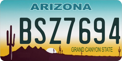 AZ license plate BSZ7694