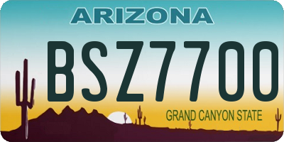 AZ license plate BSZ7700