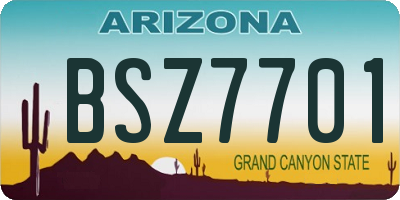 AZ license plate BSZ7701