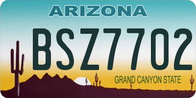 AZ license plate BSZ7702