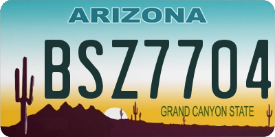 AZ license plate BSZ7704