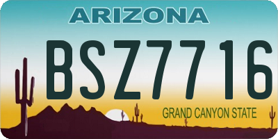 AZ license plate BSZ7716