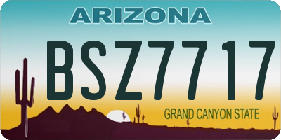 AZ license plate BSZ7717