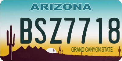 AZ license plate BSZ7718