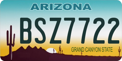 AZ license plate BSZ7722