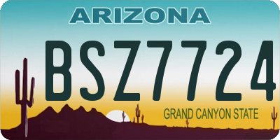 AZ license plate BSZ7724