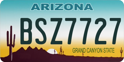 AZ license plate BSZ7727