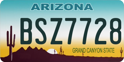 AZ license plate BSZ7728