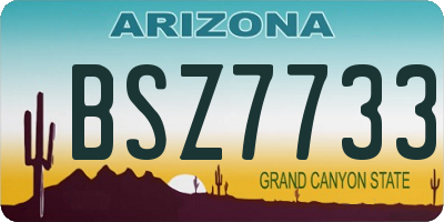 AZ license plate BSZ7733