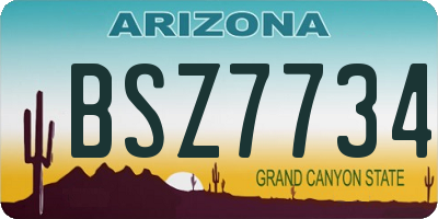 AZ license plate BSZ7734