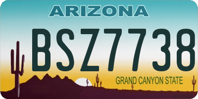 AZ license plate BSZ7738