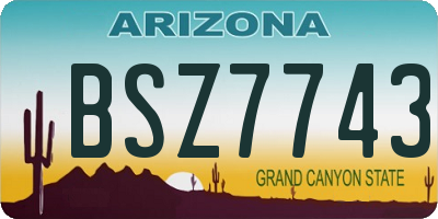 AZ license plate BSZ7743