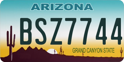 AZ license plate BSZ7744